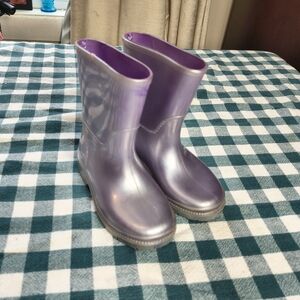 Toddler Purple Metallic Rain Boots